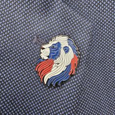 Pin's Lion design, bleu blanc rouge Clj Charles Le Jeune 2