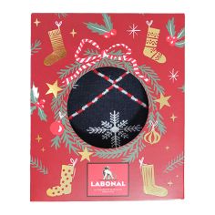 Mi chaussettes en coton Flocon Noël et sa boite. Labonal, fabriquées en France. Labonal 2