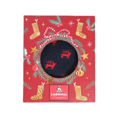 Mi chaussettes en coton Rennes Noël et sa boite. Labonal, fabriquées en France. Labonal 2