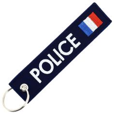 Porte Clés - Police - Drapeau Bleu Blanc Rouge Clj Charles Le Jeune