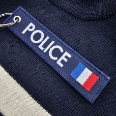 Porte Clés - Police - Drapeau Bleu Blanc Rouge Clj Charles Le Jeune 2