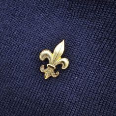 Pin's Fleur de Lys - Doré brillant - Royauté Française Clj Charles Le Jeune 2