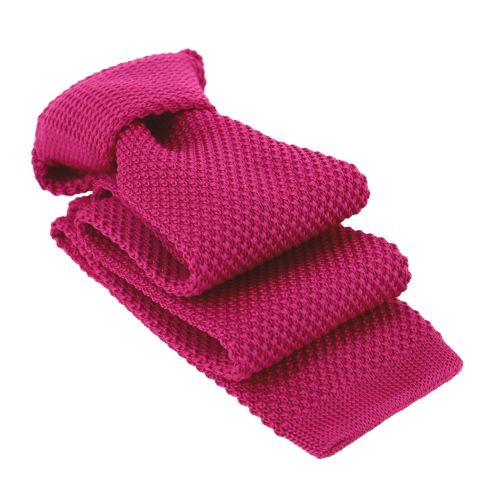 Cravate Tricot unie, Rose Boléro. Arcobaleno