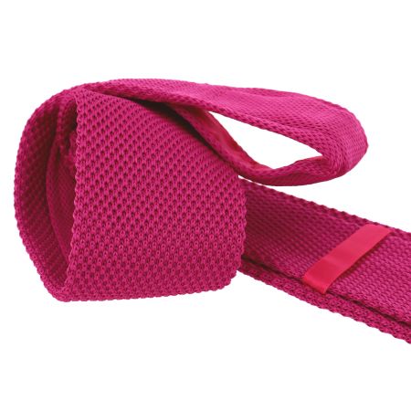 Cravate Tricot unie, Rose Boléro. Arcobaleno