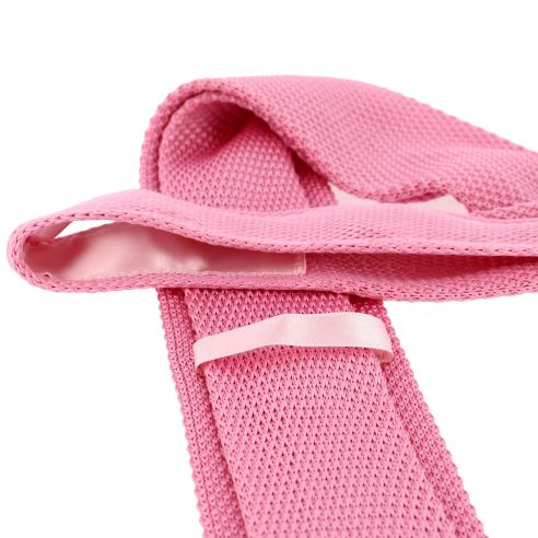 Cravate Tricot unie, Rose Oeillet. Arcobaleno