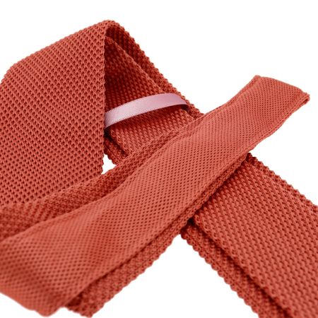 Cravate Tricot unie, Rose Corail. Arcobaleno