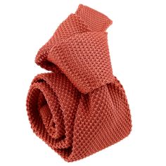 Cravate Tricot unie, Rose Corail. Arcobaleno 2