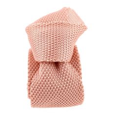 Cravate Tricot unie, Rose saumon. Arcobaleno