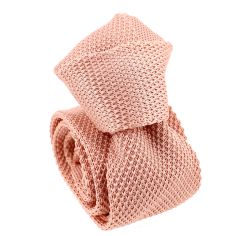 Cravate Tricot unie, Rose saumon. Arcobaleno 2