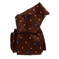Cravate marron motif cachemire