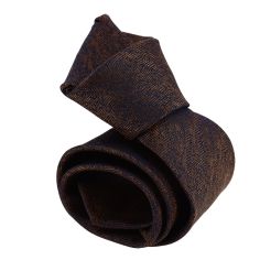 Cravate marron et bleu à motif chevrons 2