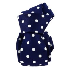 Cravate à pois Giulia marine et blanc