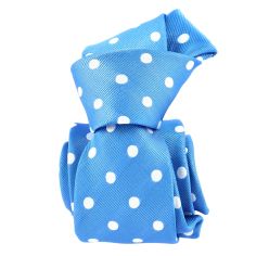 Cravate à pois Giulia ciel et blanc
