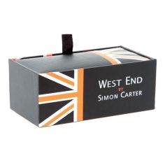 Boutons de manchette, Herringbone Noir Simon Carter 2