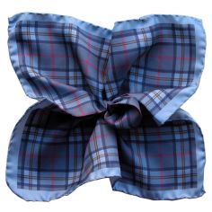 Pochette soie, Tartan Bleu Segni et Disegni 2