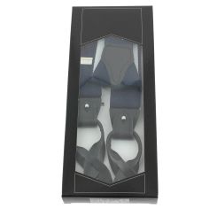 Bretelle 3 attaches Hercule, Bleu marine. Cuir noir Tony & Paul 2