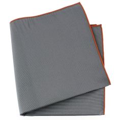 Pochette soie, Elefante, ourlet orange Tony & Paul