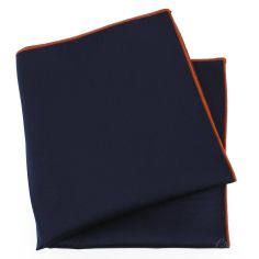 Pochette soie, Marino, ourlet orange Tony & Paul