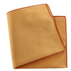 Pochette soie, Melone, ourlet orange Tony & Paul