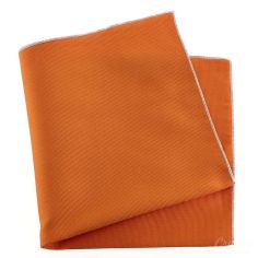 Pochette soie, Orange Rame, ourlet blanc Tony & Paul