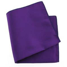 Pochette soie, Mauve Mammola, ourlet Bleu royal Tony & Paul