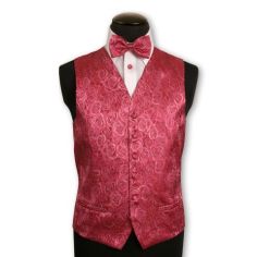 Gilet en soie brodé de Roses couleur Rose Robert Charles