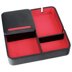 Valet de rangement, Dulwich, cuir doublé rouge Dulwich Designs