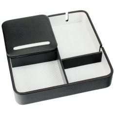 Valet de rangement, Dulwich, cuir doublé blanc Dulwich Designs