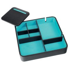 Valet de rangement, Dulwich, cuir doublé turquoise Dulwich Designs 2