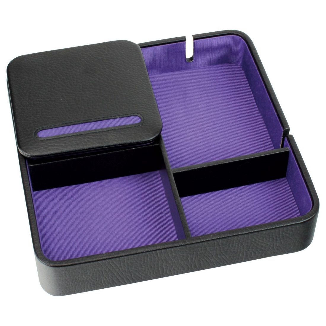 Valet de rangement, Dulwich, cuir doublé violet Dulwich Designs