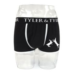Boxer homme noir, 2 lièvres blanc Tyler & Tyler