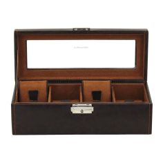 Ecrin 4 montres, Bond, marron, vitré Friedrich 23