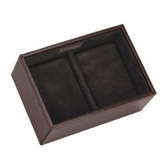 Plateau empilable montres stacker, Module4 Mini Marron exécutif, cuir végétalien. Stackers UK
