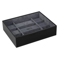 Boite 15 montres stackers empilable, Module2 noir et gris exécutif. Cuir végan Stackers UK