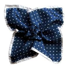 Pochette soie, Dandy marine blanc Segni et Disegni 2