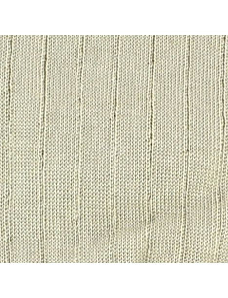 Mi bas uni à cotes, Sable 100% coton fil d'écosse Labonal