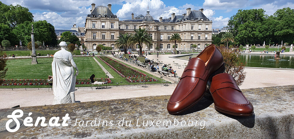 mocassins sénateurs aux jardin du Luxembourg à paris