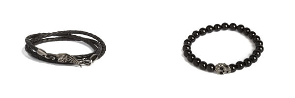 bracelet-tresse-cuir-noir-aile-plaquee-acier-noir onyx
