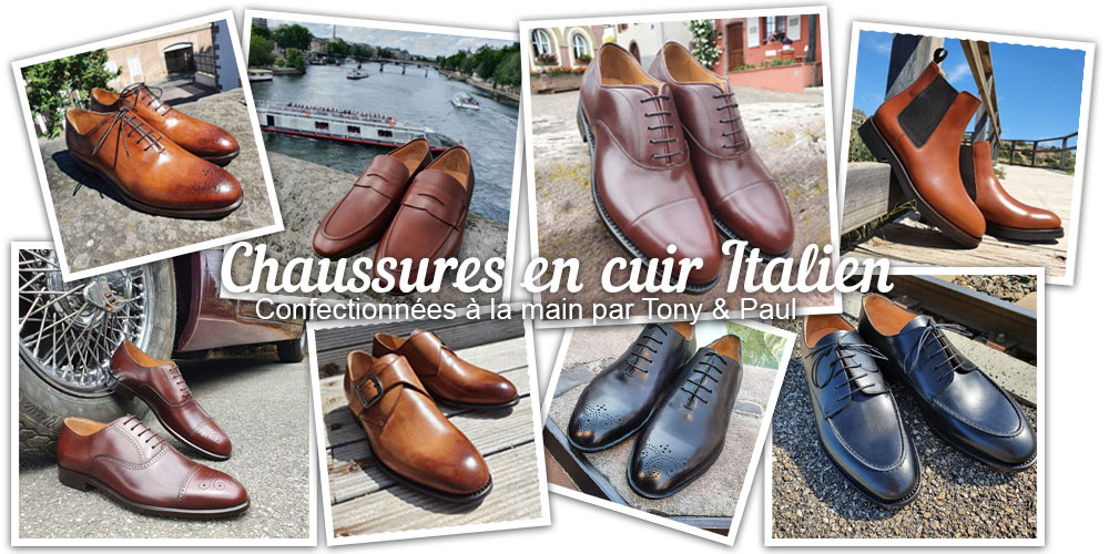 Chaussures homme en cuir faites à la main en italie